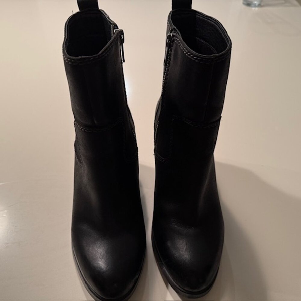 SPERRY Womens Black Leather Ankle Boots